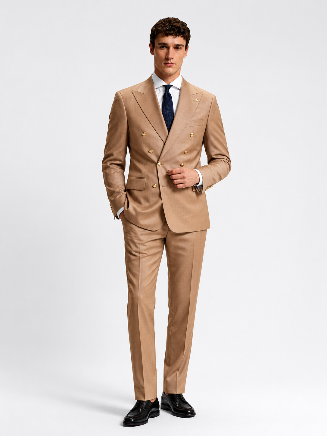 Camel Two-Piece Blazer Suit