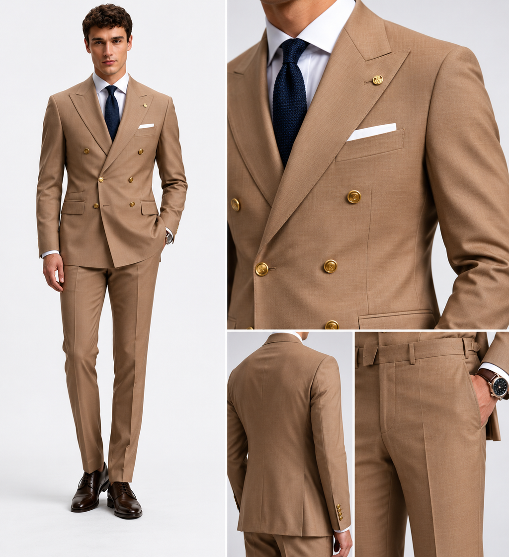 Camel Two-Piece Blazer Suit