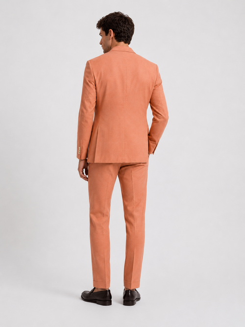 Salmon sunset tailored suit set | Luxury occasionwear | Vellure Couture Northampton
