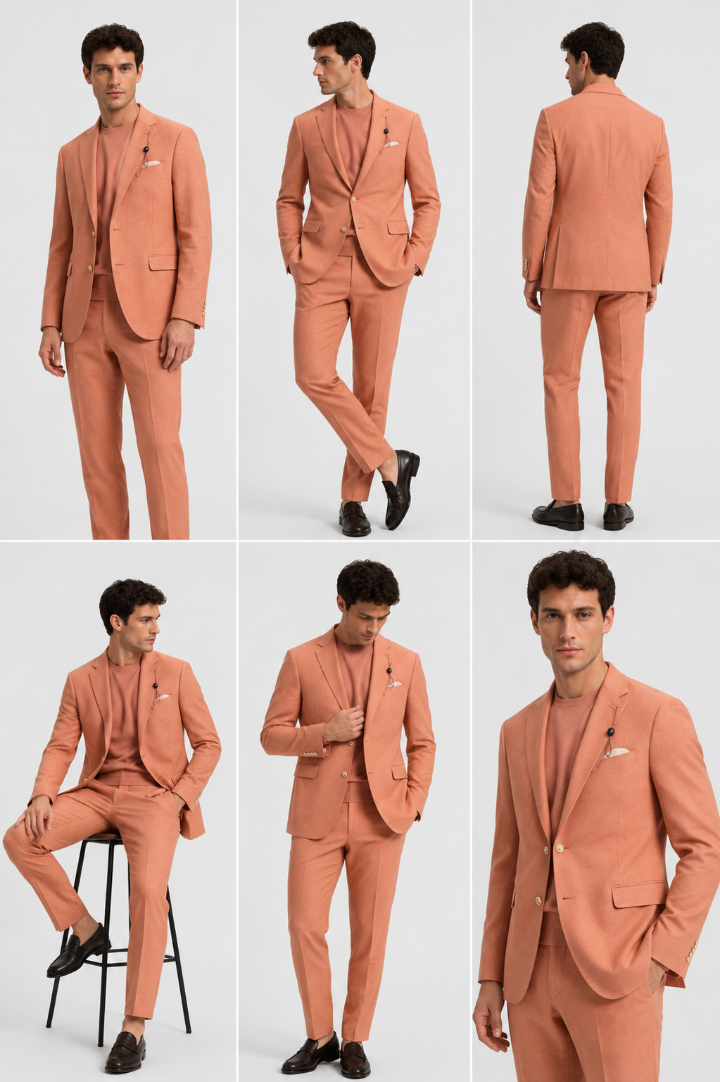 Salmon Sunset Tailored Suit Set