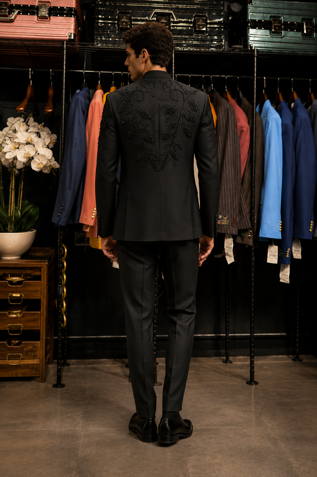 Black Couture Embellished Suit
