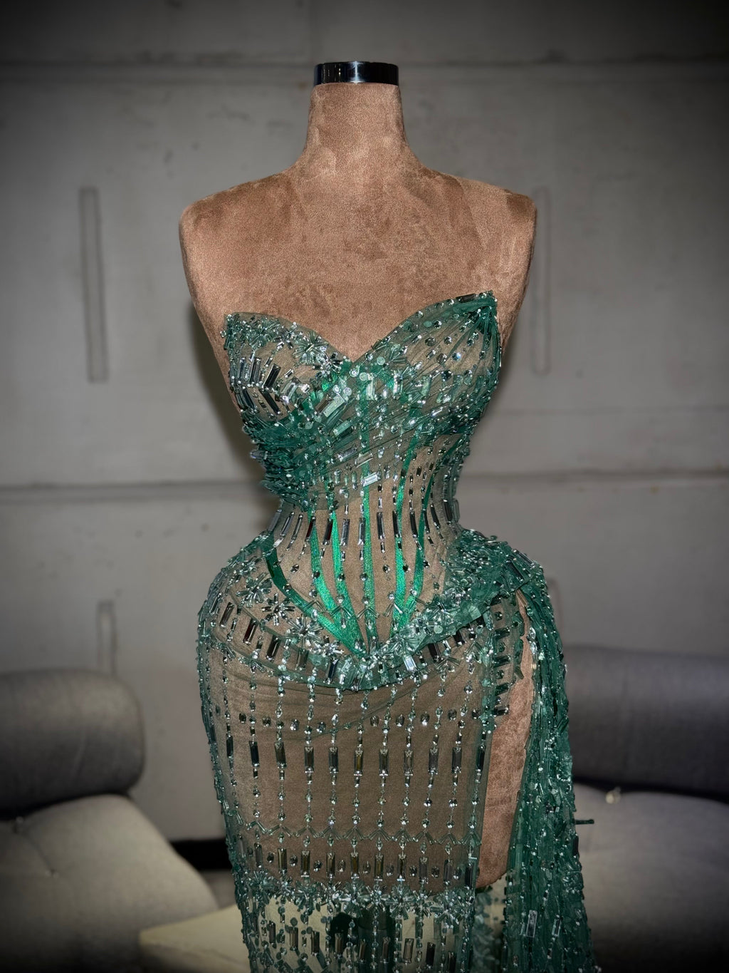 Annolá - Strapless Emerald Gown