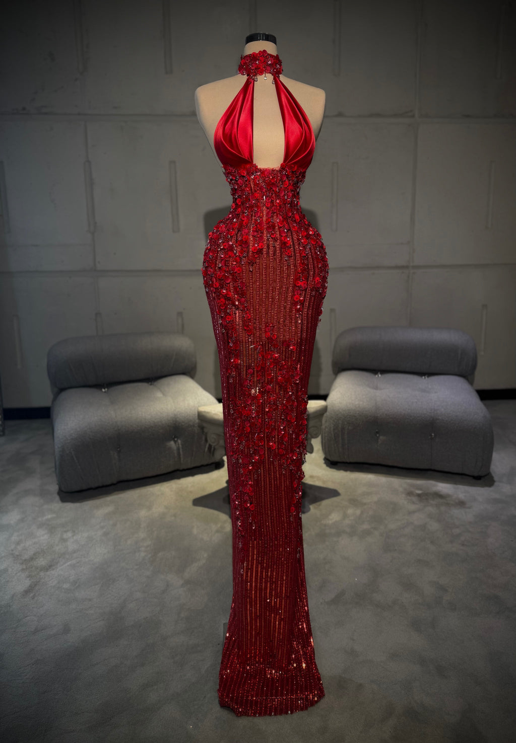 Rachael - Crystal Halter Gown