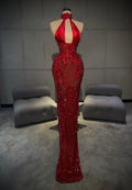 Rachael - Crystal Halter Gown