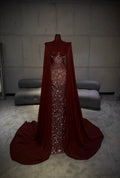 Rhea - Beaded Cape Gown