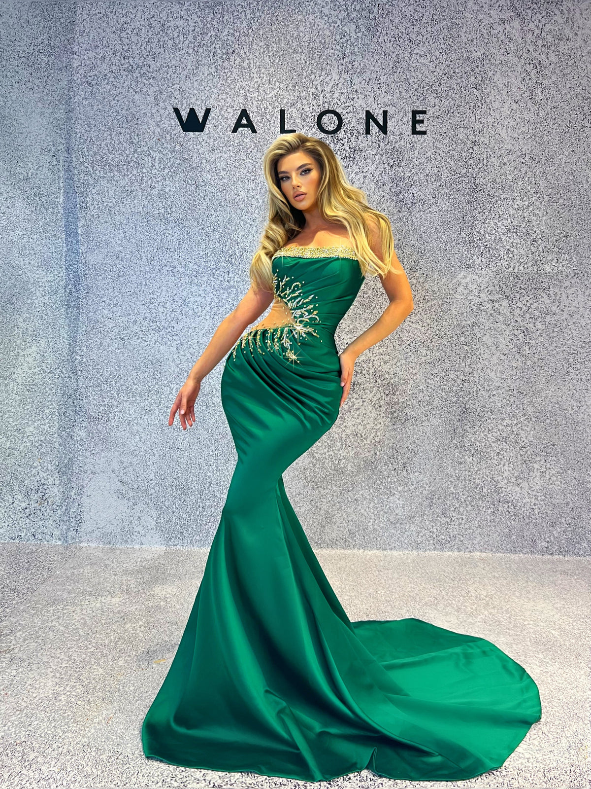 Mermaid Cut-Out Emerald Green Dress