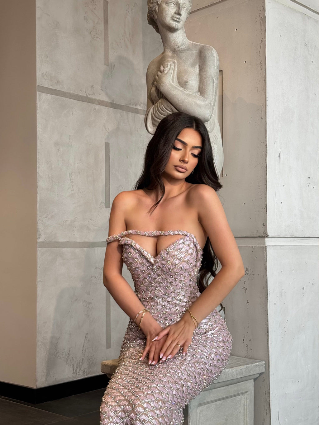 Arlinè – Hand embellished crystal gown