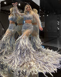 Two-piece Feathered Silver Set