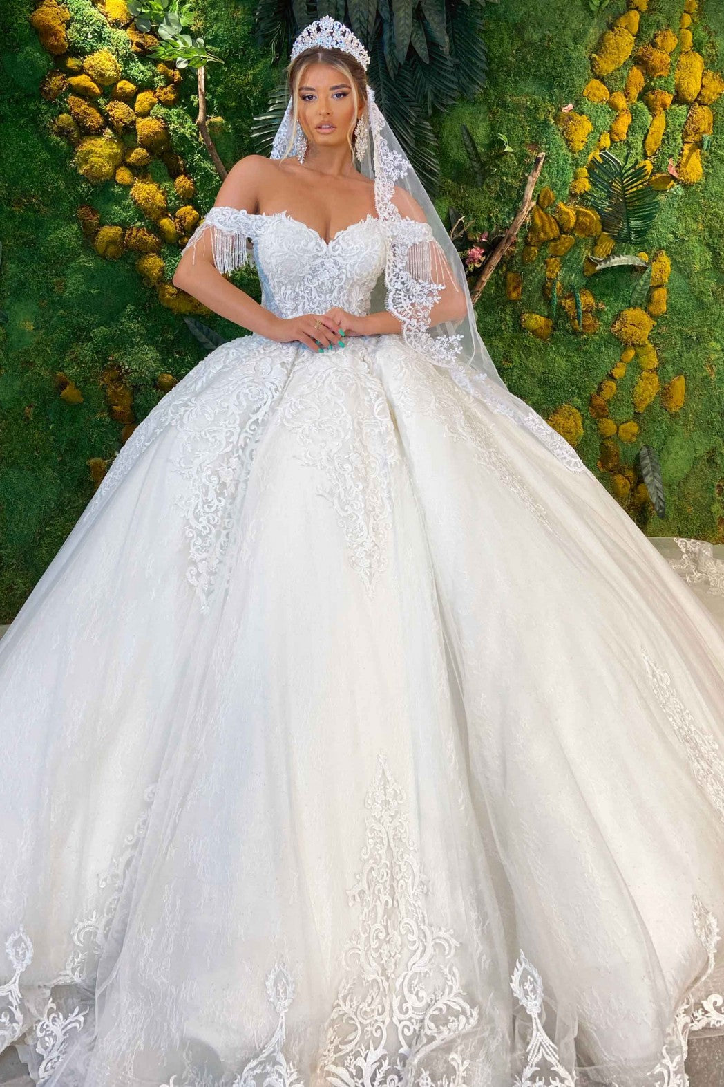 Off Shoulder Wedding Ball Gown