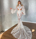 Side Cut Out Mermaid Gown with Kimono Sleeves