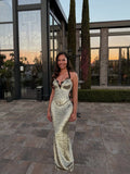 Arieta - Sequin Halter Cutout Gown
