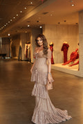 Donatella - Tiered Lace Bow Corset Gown