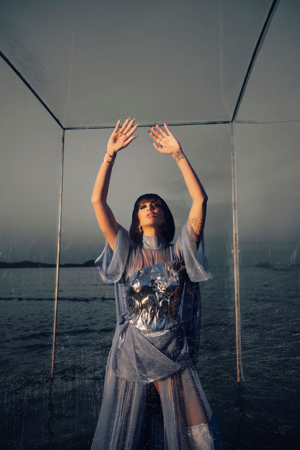 DAFINA ZEQIRI - LONG BABY BLUE DRESS