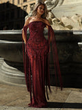 Fiorella Beaded Fringe Gown – Vellure Couture