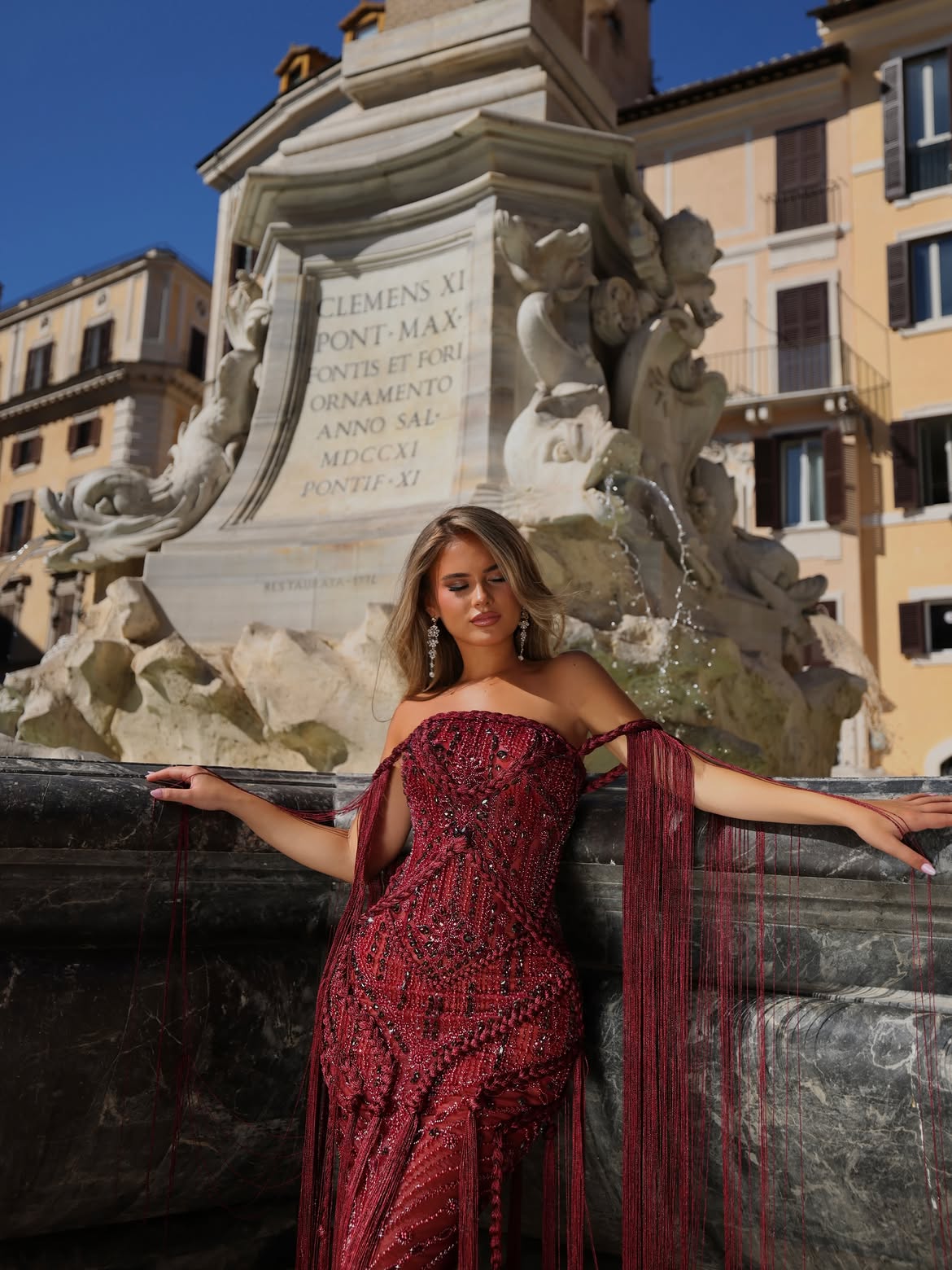 Fiorella Beaded Fringe Gown – Vellure Couture