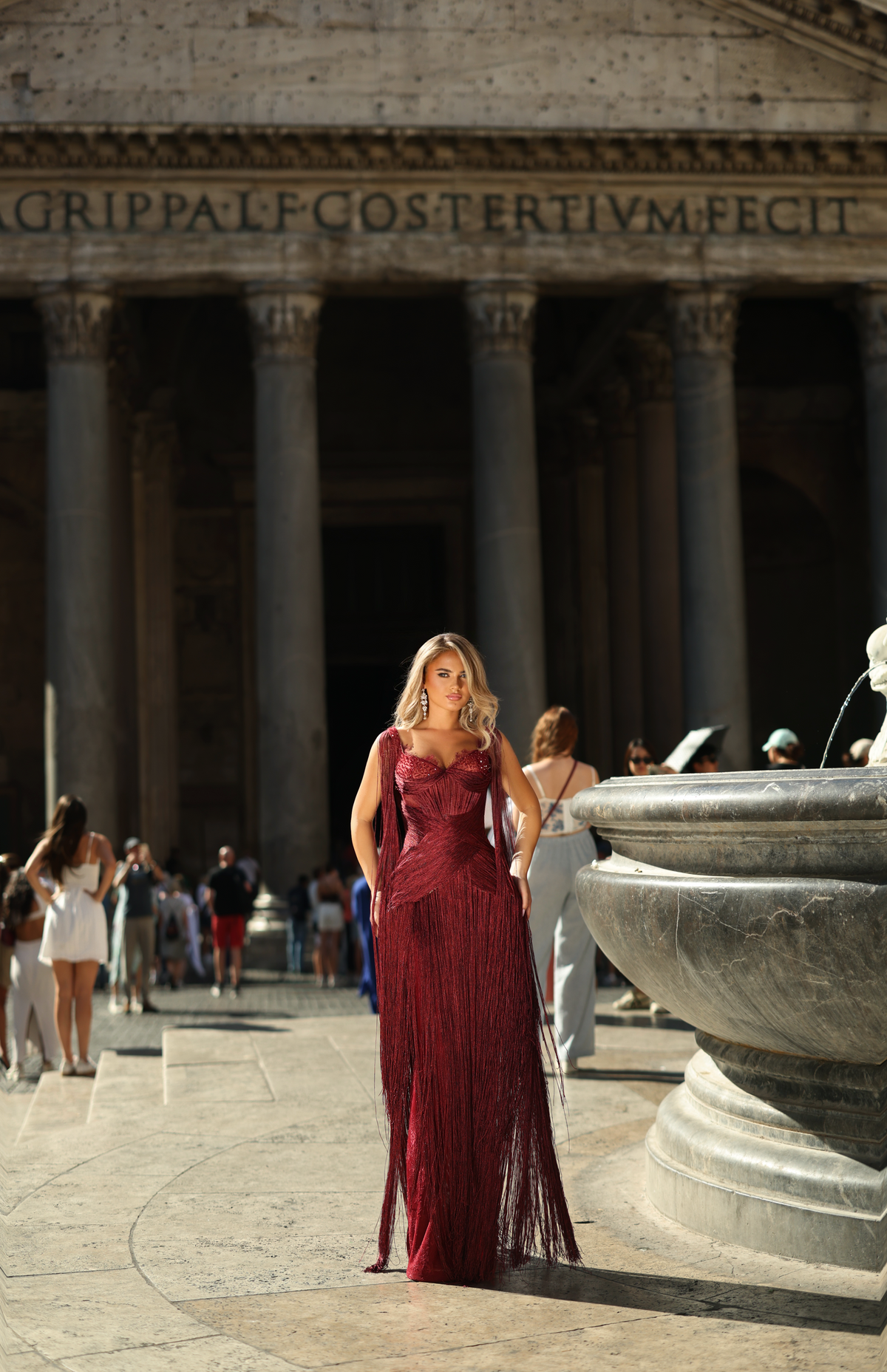 Mirela Lace Bust Fringe Gown – Vellure Couture