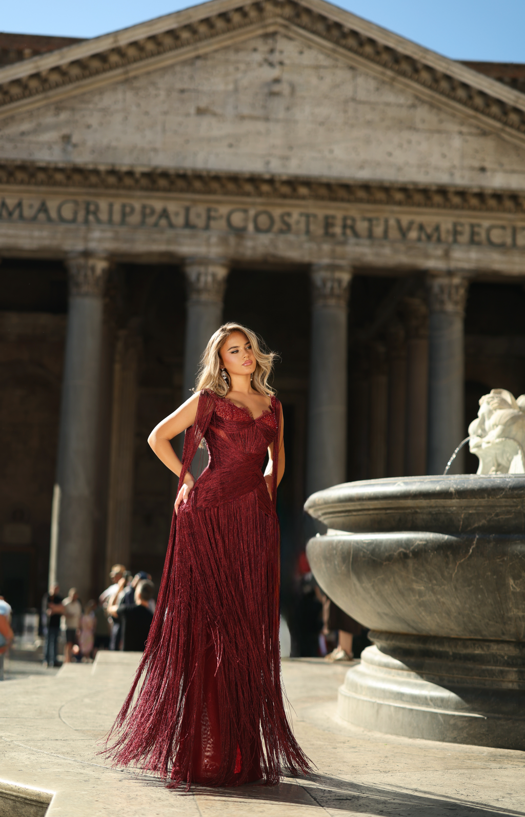 Mirela Lace Bust Fringe Gown – Vellure Couture