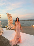 Mirlinda - Ruched Lace Mermaid Gown