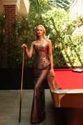 Noá - Strapless Jewel Panel Maxi Dress