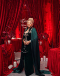 Oriana - Embellished Velvet Cape Gown