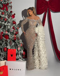 Elyra – Off Shoulder Crystal Gown