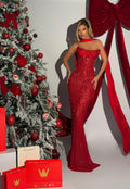 Rosalinda – Ruby Red Beaded Gown