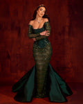 Meleriè - Beaded Off-Shoulder Gown