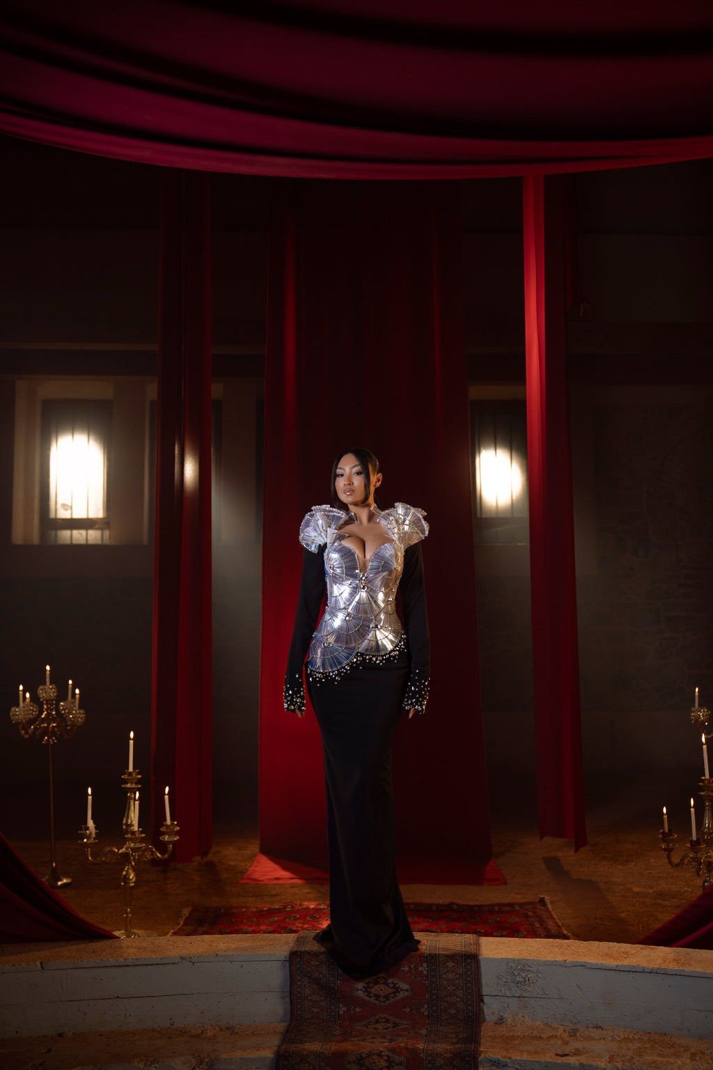 Yara - Metallic Embellished Gown