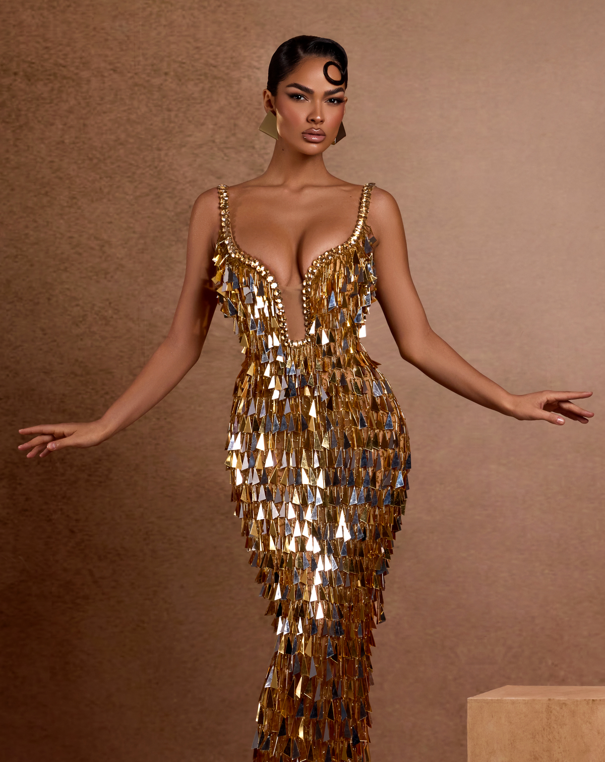 Golden Throne Plunge Gown